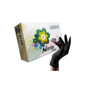 دستکش نیتریل مشکی لیبرتون سایز لارج بسته 100 عددی