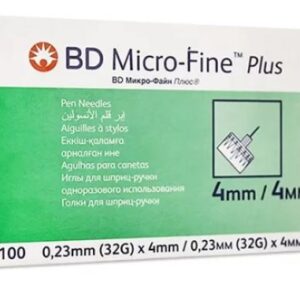 سرسوزن قلم انسولین BD سایز 4 میلیمتر گیج 32 بسته 100 عددی